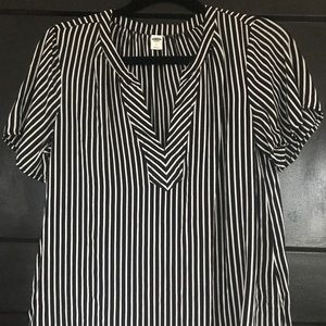 Old Navy Black/White Striped Blouse